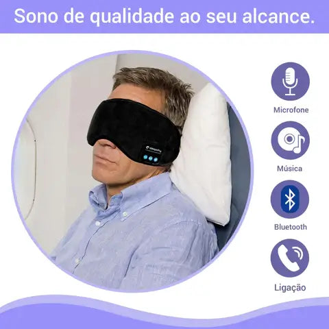 Super Mascara de Dormir com Fone Bluetooth Embutido - Nossa Casa Completa
