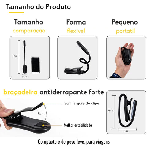 Luz para Leitura Premium - Recarregável