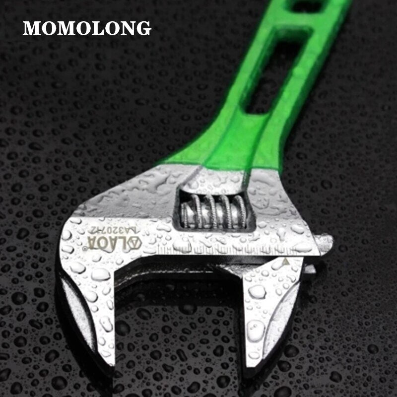 LAOA 6/8/10/12inch Wrench Short Handle Adjustable Spanner Monkey Spanner HCS Material Laser Scale Rubber Wrapped - Nossa Casa Completa