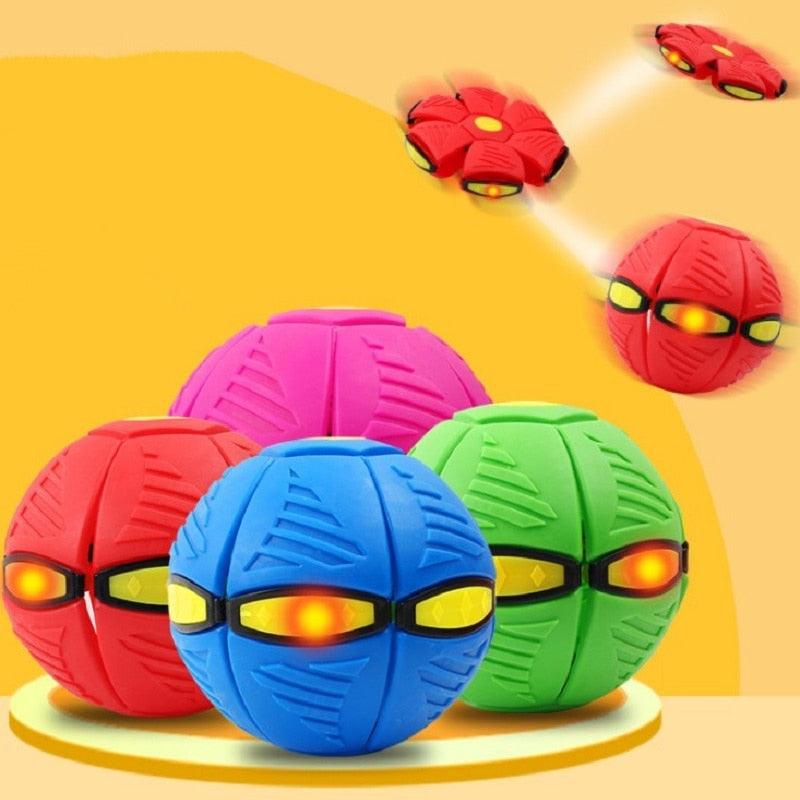 Outdoor Toy Fly Ball LED Beach Garden Game Throw Disc Ball Toy Kid Fancy Soft Novelty Toy multiple colour Flat Throw Disc Ball - Nossa Casa Completa