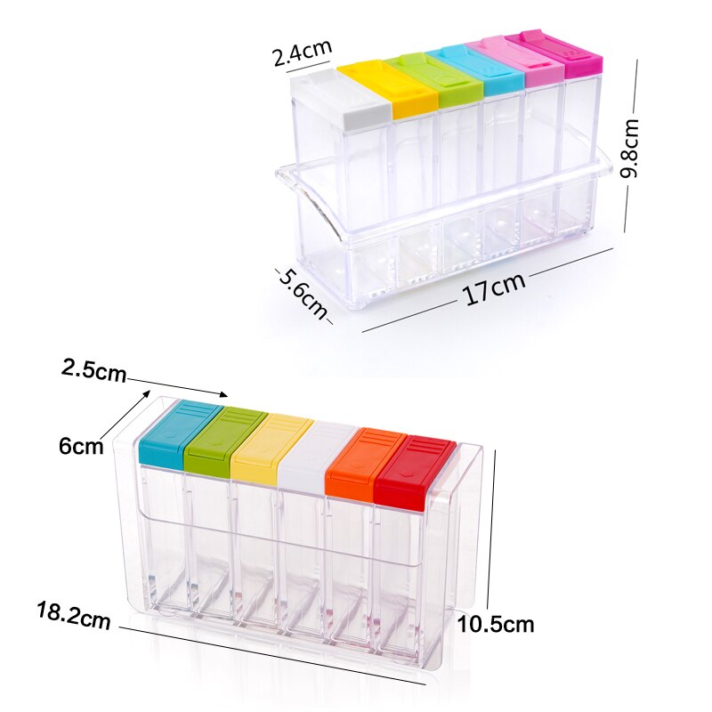 Organizador de Temperos em Acrílico - Porta Condimento - 7 Peças