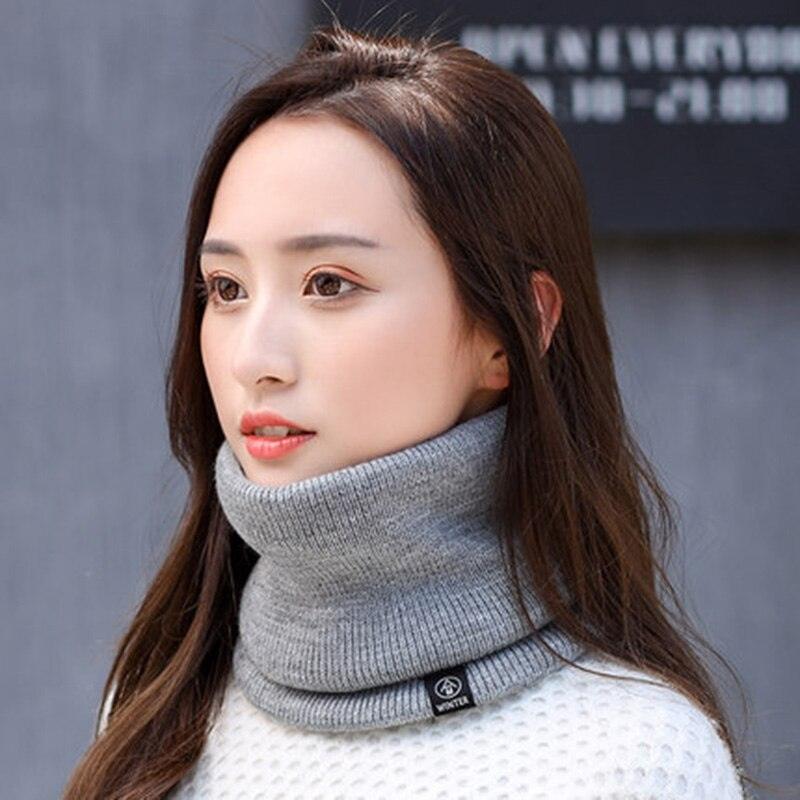 Female Knit Woolen Pulloves False Collar Warm Scarve Unisex Winter Plush Thicken Elastic Windproof Cycling Neck Guard Scarf O8 - Nossa Casa Completa