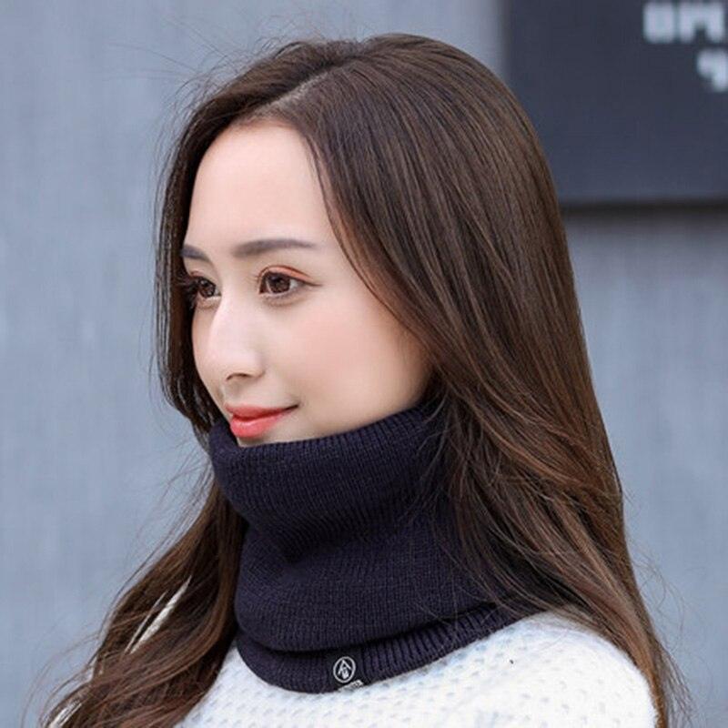Female Knit Woolen Pulloves False Collar Warm Scarve Unisex Winter Plush Thicken Elastic Windproof Cycling Neck Guard Scarf O8 - Nossa Casa Completa