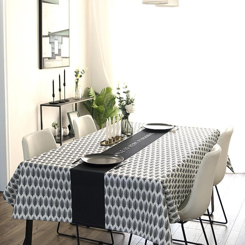 Toalha de Mesa Atemporal Minimalista (Vários Tamanhos e Modleos) - Nossa Casa Completa