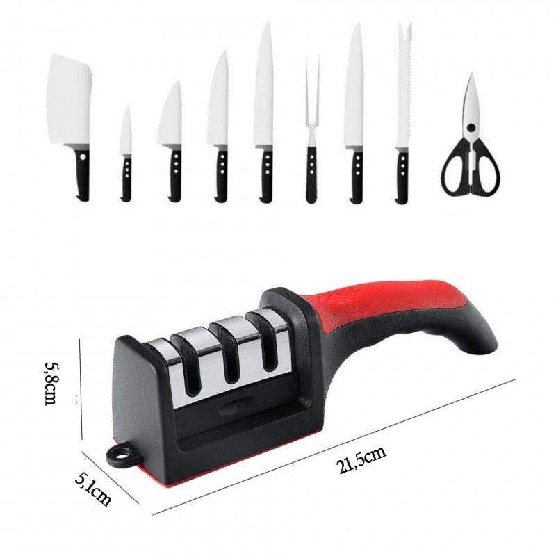 Professional Stainless Steel Knives Sharpster With 3 Professional Sharppers 21.5*5.8*5.1 CM - Nossa Casa Completa