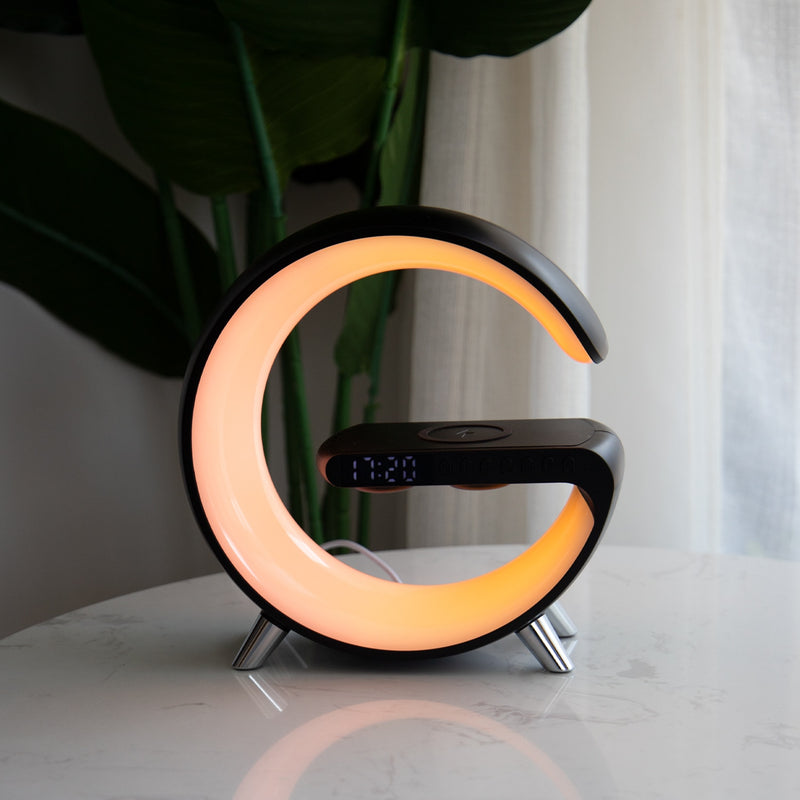 Luminária Inteligente GP-4, Estação 4 em 1 (Bluetooth, Alarme, Carregador, Luminária)