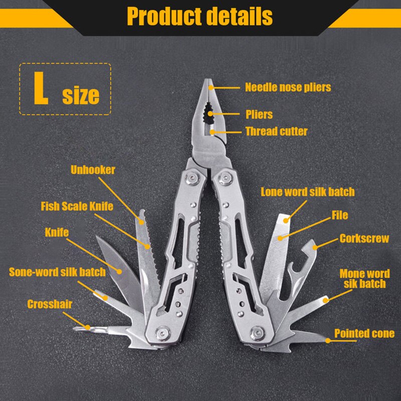 Multifunction Folding Pliers Pocket Knife Pliers Outdoor Camping Survival Hunting Tools Stainless Steel Multi-tool Pocket Knife - Nossa Casa Completa