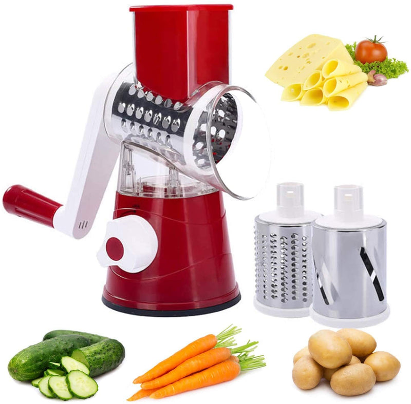 Cortador de Legumes Ralador Multifuncional 3-em-1 em Aço Inox
