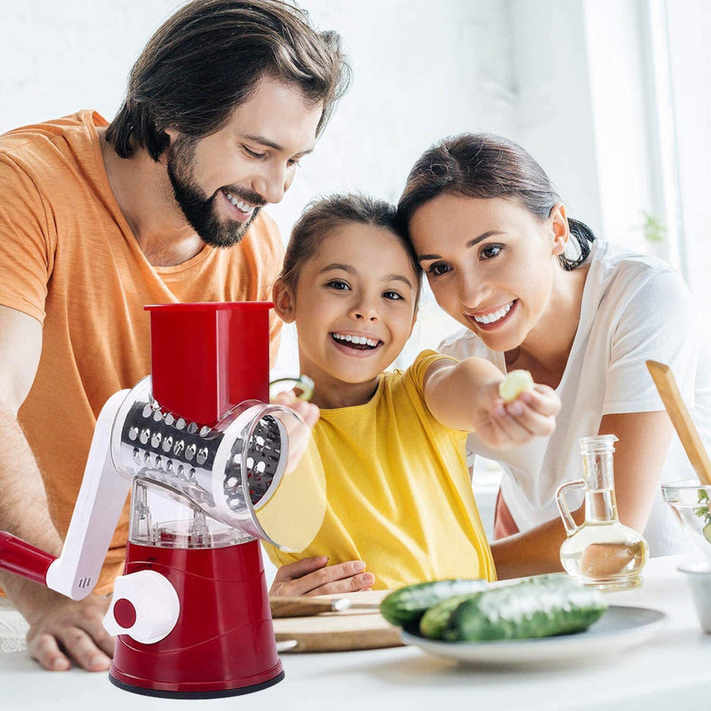 Cortador de Legumes Ralador Multifuncional 3-em-1 em Aço Inox