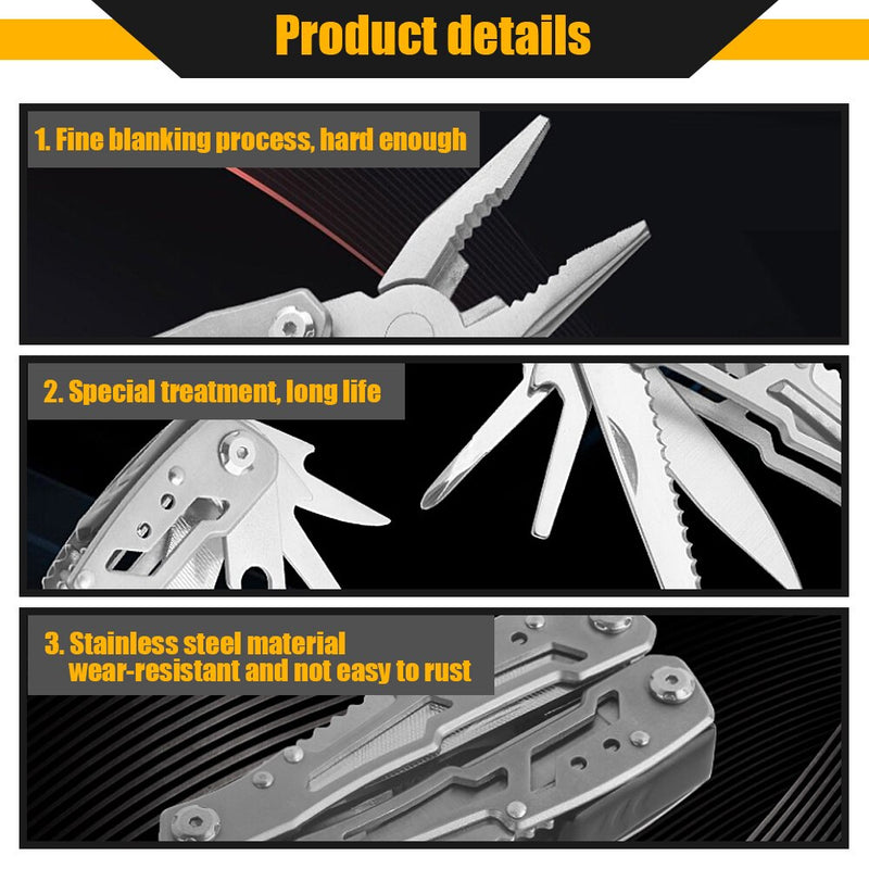 Multifunction Folding Pliers Pocket Knife Pliers Outdoor Camping Survival Hunting Tools Stainless Steel Multi-tool Pocket Knife - Nossa Casa Completa