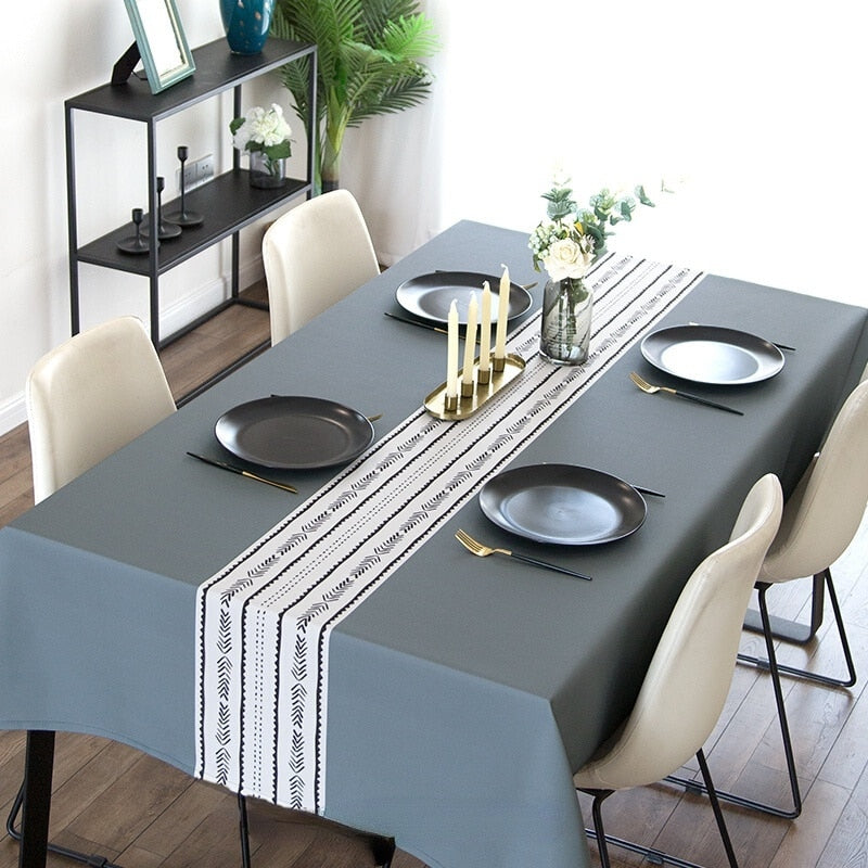Toalha de Mesa Atemporal Minimalista (Vários Tamanhos e Modleos) - Nossa Casa Completa