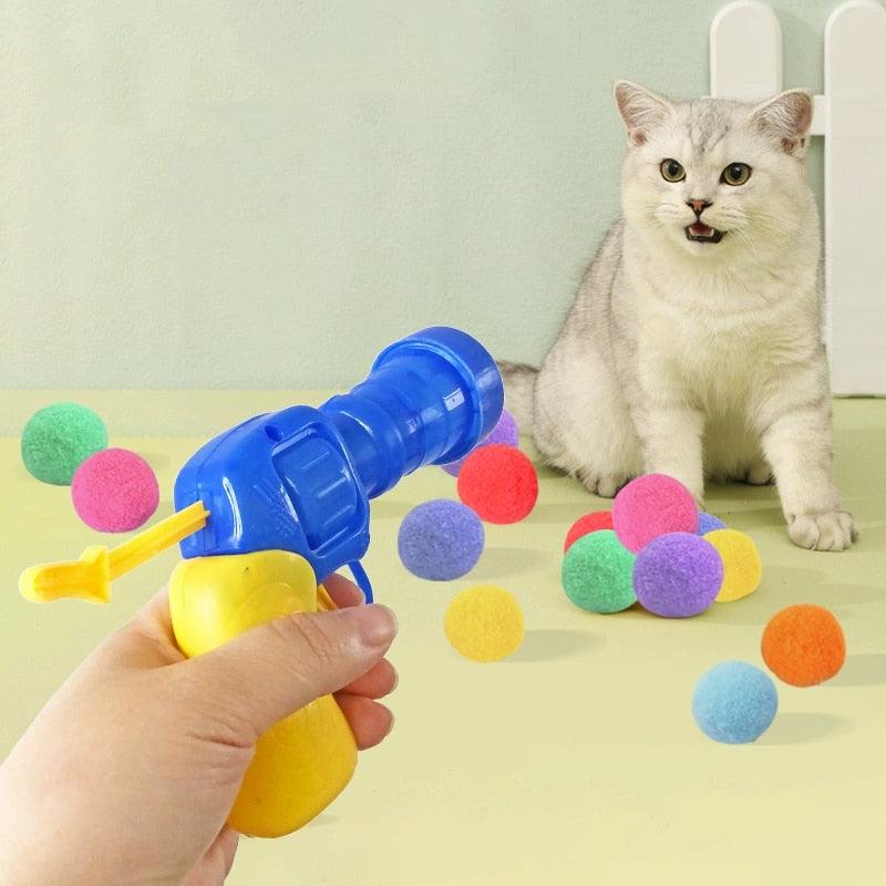 Cat Funny Interactive Teaser Training Toy Stretch Plush Ball Creative Kittens Mini Chew Ball Cat Chasing Game Toys Pompoms Balls - Nossa Casa Completa