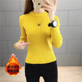 Women&#39;s Thicken Velvet Short Sweaters Fall Winter Warm O-neck Knitted Cropped Tops Korean Casual Slim Thermal Bottomed Pullover