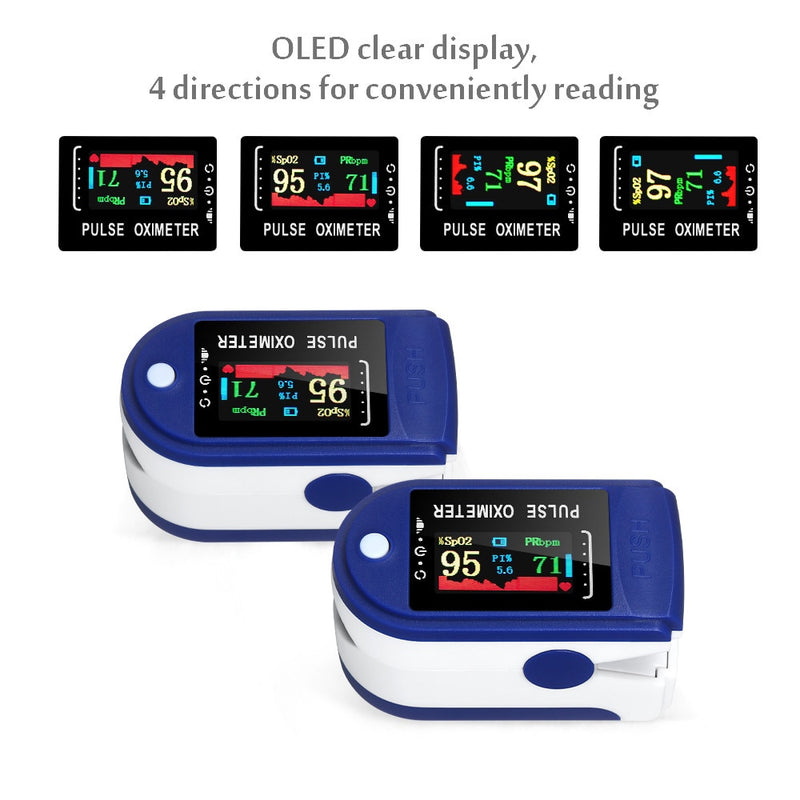 Medical Finger Pulse Oximeter Blood Oxygen Saturation Meter Heart Rate Monitor OLED Oximetro Baby Thermometer Infrared Digital - Nossa Casa Completa