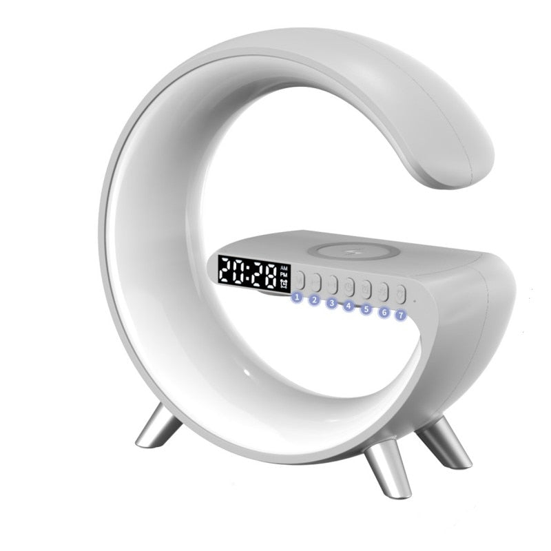 Luminária Inteligente GP-4, Estação 4 em 1 (Bluetooth, Alarme, Carregador, Luminária)