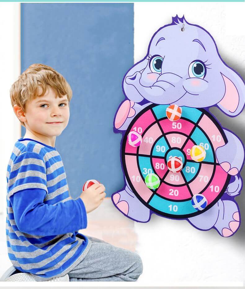 Alvo de Brinquedo Dardo Seguro Formato Bolas Gruda Gruda (Educacional)