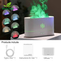 Umidificador de Ar Ultrassônico com Chamas de Led - Aroma Terapia