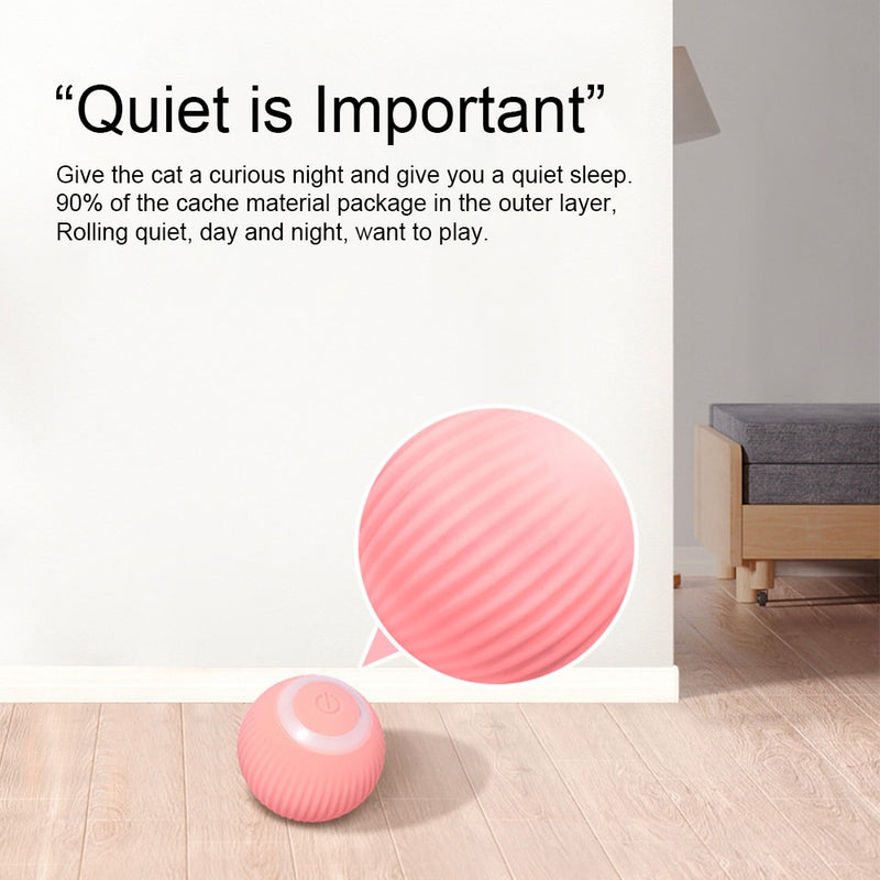 Smart Electric Cat Ball Toys Automatic Rolling Cat Toys for Cats Training Self-moving Kitten Toys for Indoor Interactive Playing