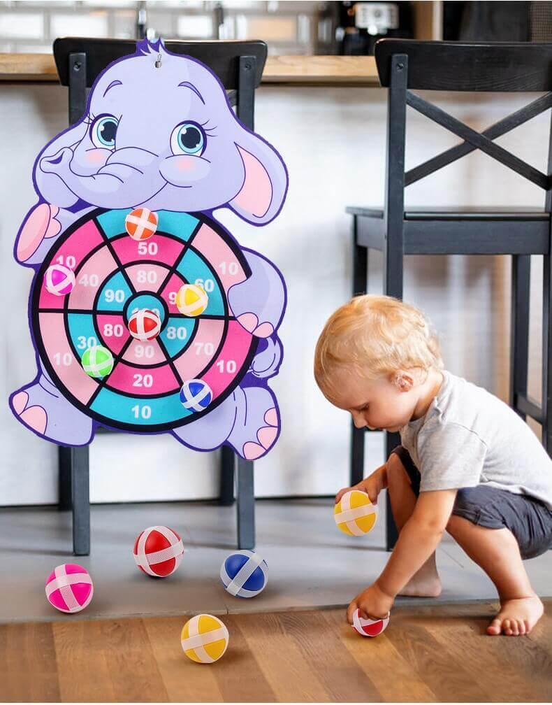 Alvo de Brinquedo Dardo Seguro Formato Bolas Gruda Gruda (Educacional)