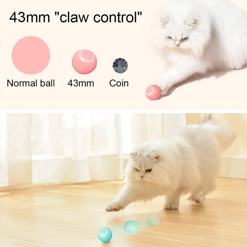 Smart Electric Cat Ball Toys Automatic Rolling Cat Toys for Cats Training Self-moving Kitten Toys for Indoor Interactive Playing