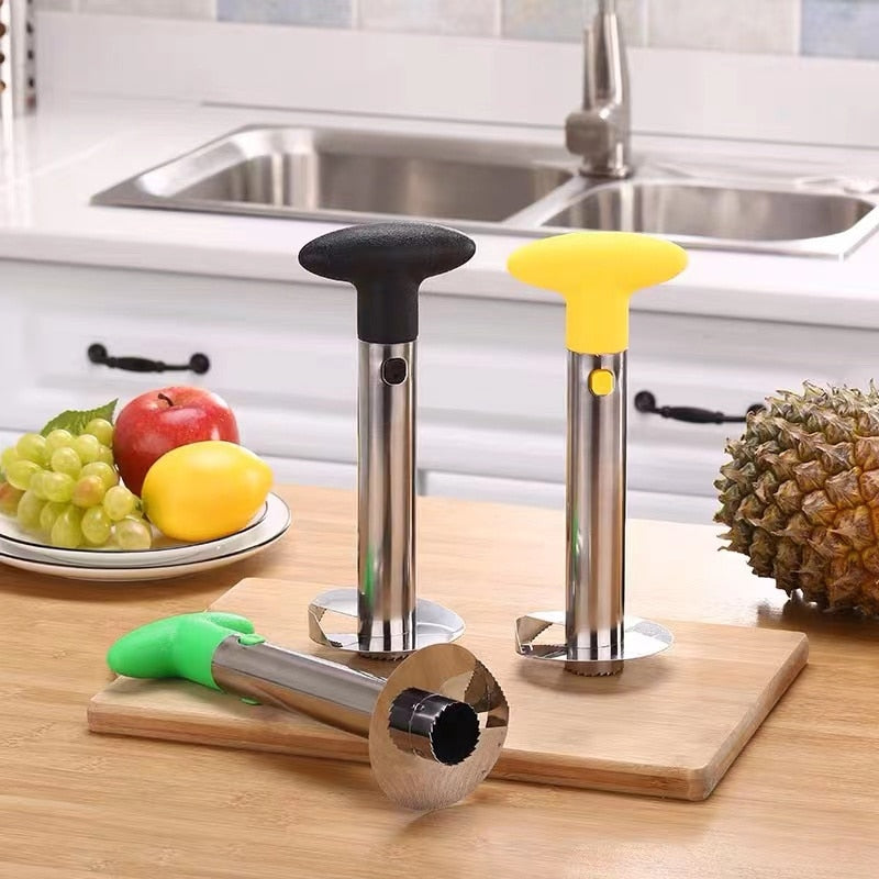 Descascador Fatiador de Abacaxi em Aço Inox Espiral 3 em 1