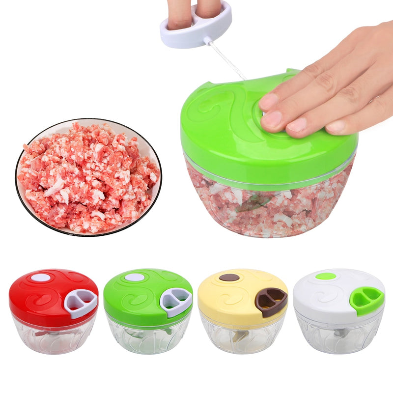 Mini Processador Manual com 3 Lâminas