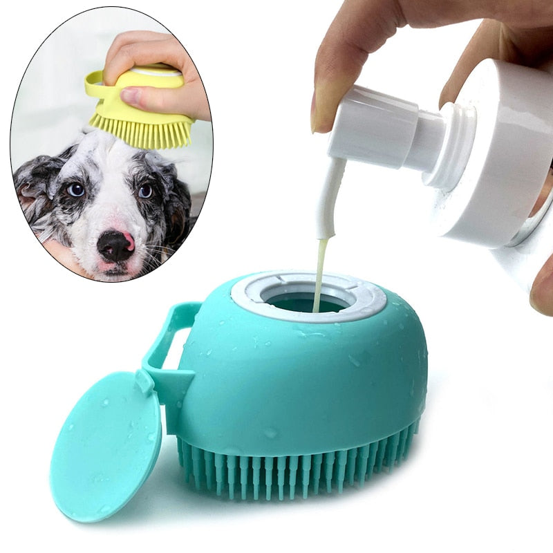 Escova de Banho Massageadora Compartimento para Shampoo Integrado PetSpa Pro