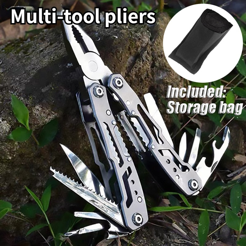 Multifunction Folding Pliers Pocket Knife Pliers Outdoor Camping Survival Hunting Tools Stainless Steel Multi-tool Pocket Knife - Nossa Casa Completa