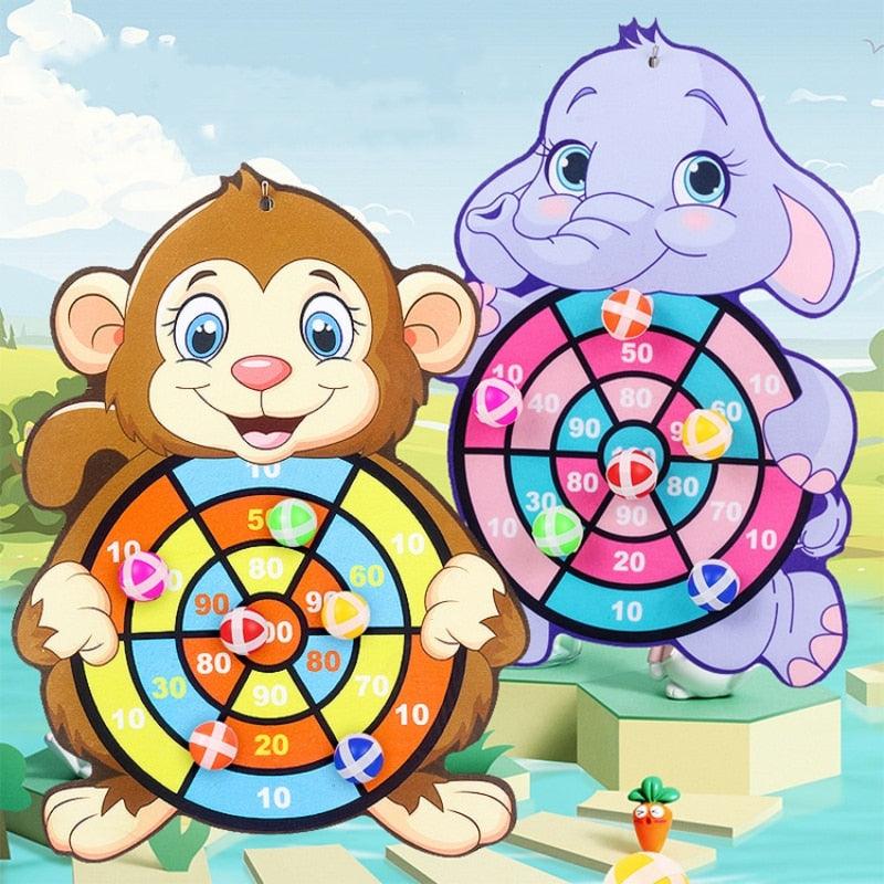 Children Cartoon Animal Dart Board Sticky Ball Rabbit Family Interactive Educational Toy Christmas Gift - Nossa Casa Completa