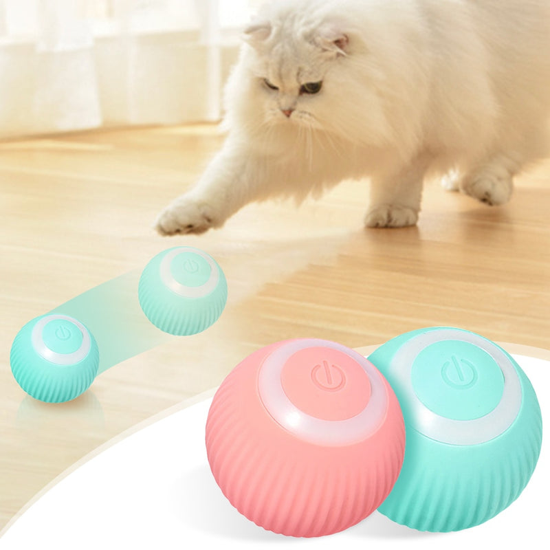 Smart Electric Cat Ball Toys Automatic Rolling Cat Toys for Cats Training Self-moving Kitten Toys for Indoor Interactive Playing